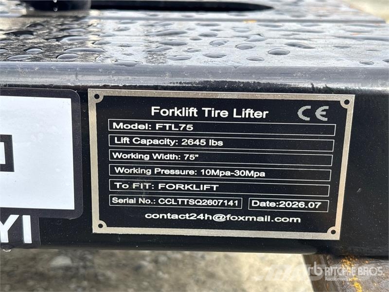 GIYI GY-FTL75 75 in Forklift Tire Lifter (Unused) Citas sastāvdaļas