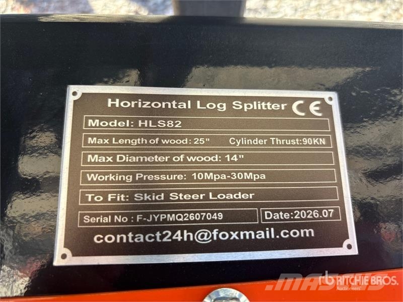 GIYI GY-HLS82 25 in Skid Steer Log Splitter (Unuse Sekačky a rezačky dreva