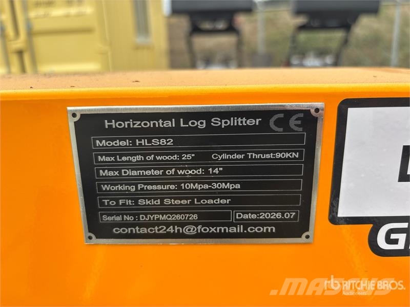 GIYI GY-HLS82 25 in Skid Steer Log Splitter (Unuse Sekačky a rezačky dreva