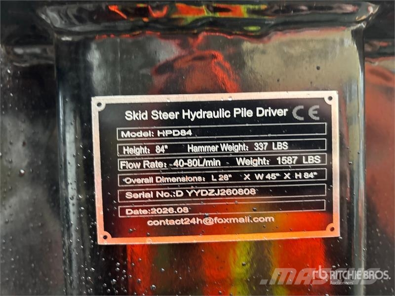 GIYI GY-HPD84 Hydraulic Skid Steer Drop Hammer (Un مكونات أخرى