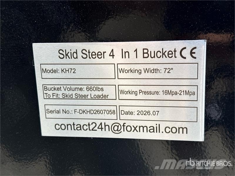 GIYI GY-KH72F 72 in Multi-Purpose Skid Steer Bucke Ковші