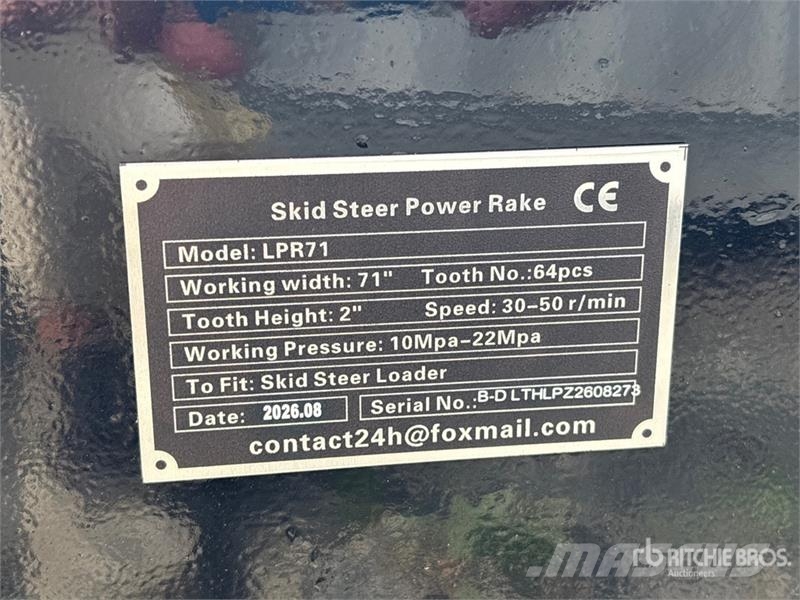 GIYI GY-LPR71 74 in Skid Steer Power Rake (Unused) Schudders