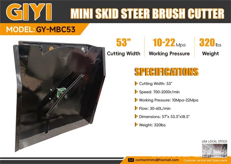  GIYI GY-MBC53 Mini Skid Steer Brush Cutter (Unused ماكينات جز العشب