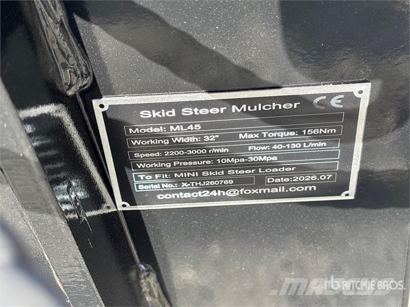 GIYI GY-ML45 36 in Mini Skid Steer Mulcher (Unused Forestry mulchers