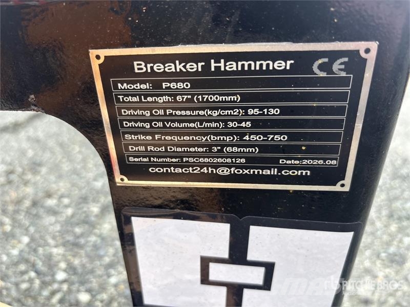 GIYI GY-P680 67 in Skid Steer Breaker (Unused) Martelos / Rompedores