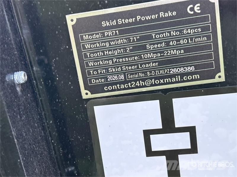  GIYI GY-PR71 71 in Skid Steer Power Rake (Unused) Obracače a zhrabovače sena