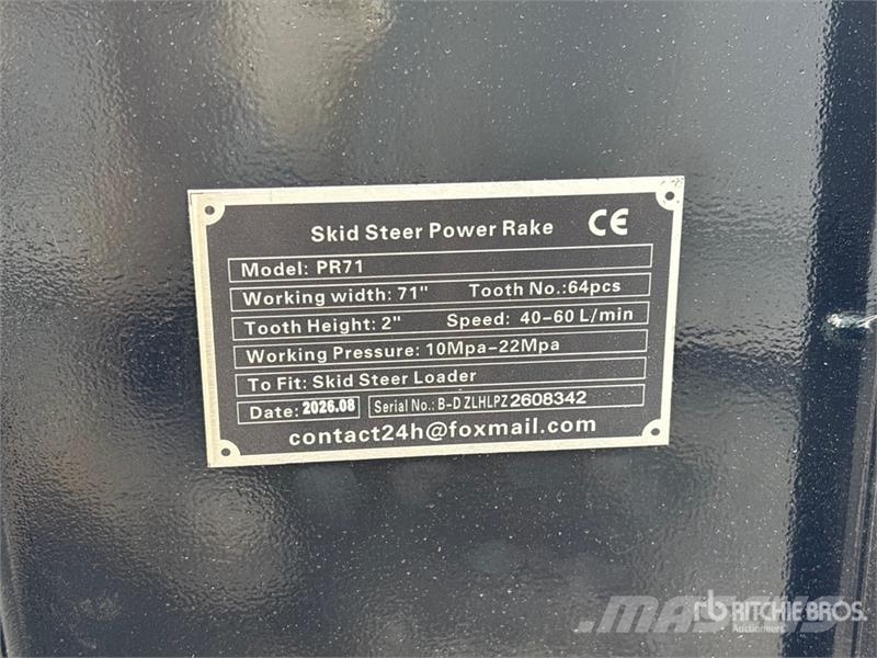 GIYI GY-PR71 71 in Skid Steer Power Rake (Unused) Okretači i sakupljači sena