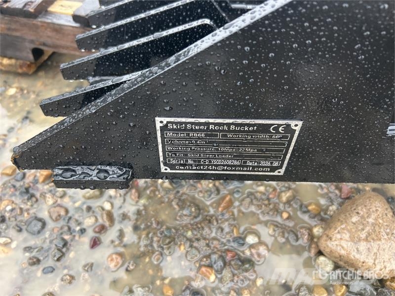  GIYI GY-RB66N 66 in Rock Skid Steer Bucket (Unused دلاء