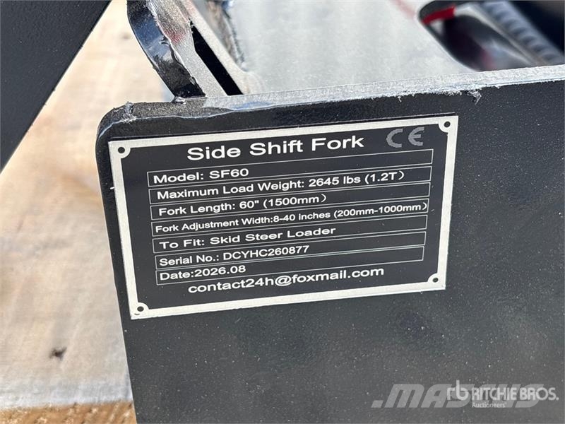  GIYI GY-SF60 60 in Skid Steer Forks (Unused) フォーク