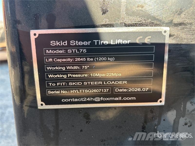 GIYI GY-STL75 75 in Skid Steer Tire Lifter (Unused Ďalšie komponenty