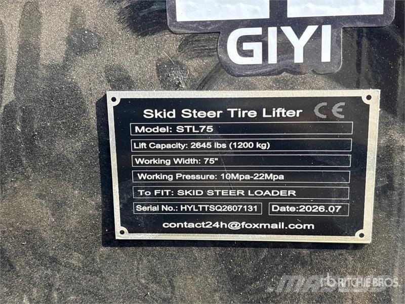 GIYI GY-STL75 75 in Skid Steer Tire Lifter (Unused Ďalšie komponenty