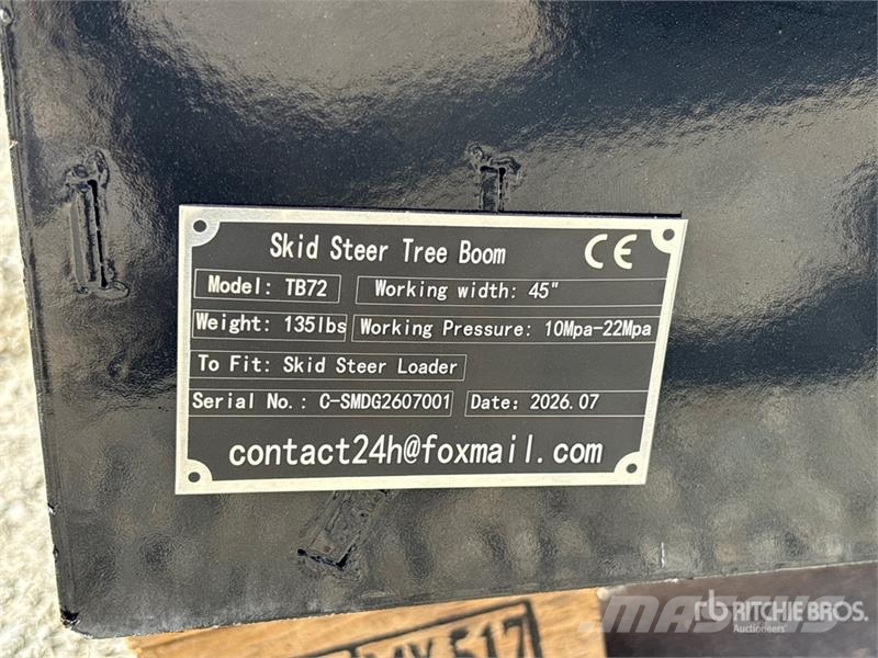 GIYI GY-TB72 60 in Skid Steer Tree Boom (Unused) Ďalšie komponenty