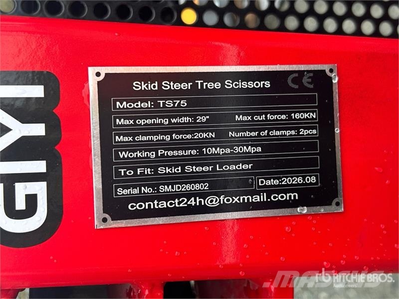  GIYI GY-TS75 29 in Skid Steer Tree Shear (Unused) Гідравлічні ножиці