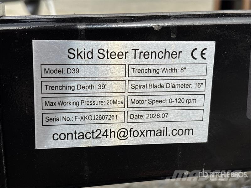GIYI GY-X39 36 in Mini Skid Steer Trencher (Unused Grabenfräse