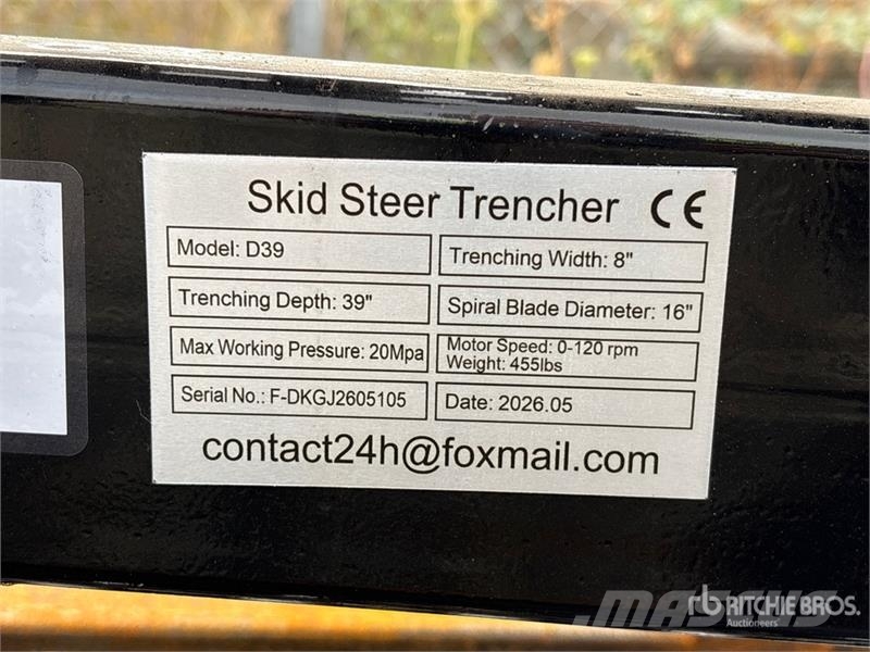 GIYI GY-Y D380 36 in Skid Steer Trencher (Unused) Grabenfräse