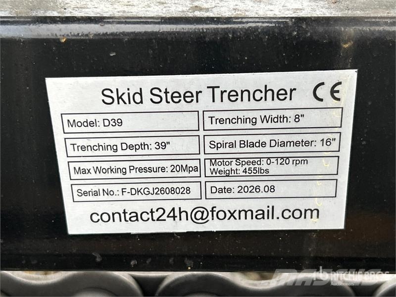 GIYI GY-Y D380 39 in Skid Steer Trencher (Unused) Excavatoare de santuri