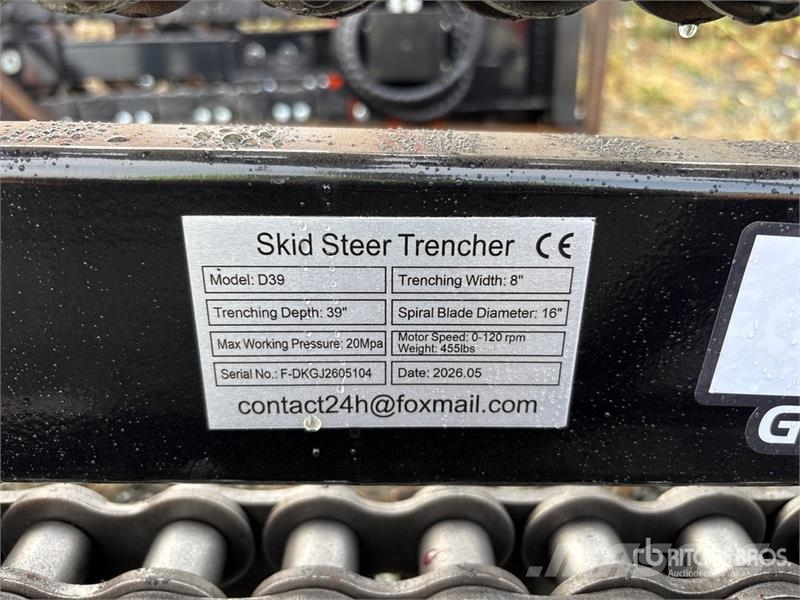 GIYI GY-Y D380 53 in Skid Steer Trencher (Unused) Grabenfräse