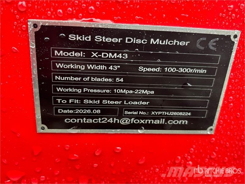  GIYI GYx-DM43 43 in Disc Skid Steer Mulcher (Unuse Trituradoras florestais