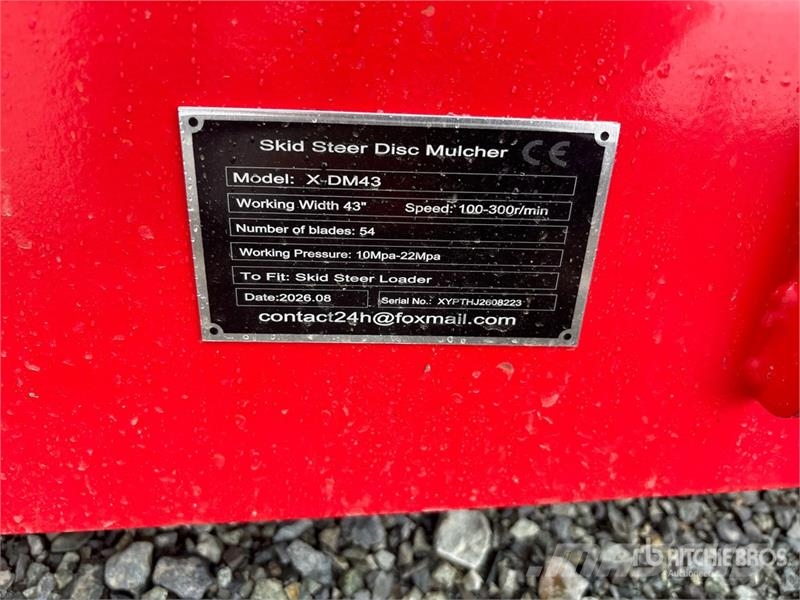  GIYI GYx-DM43 43 in Disc Skid Steer Mulcher (Unuse Trituradoras florestais