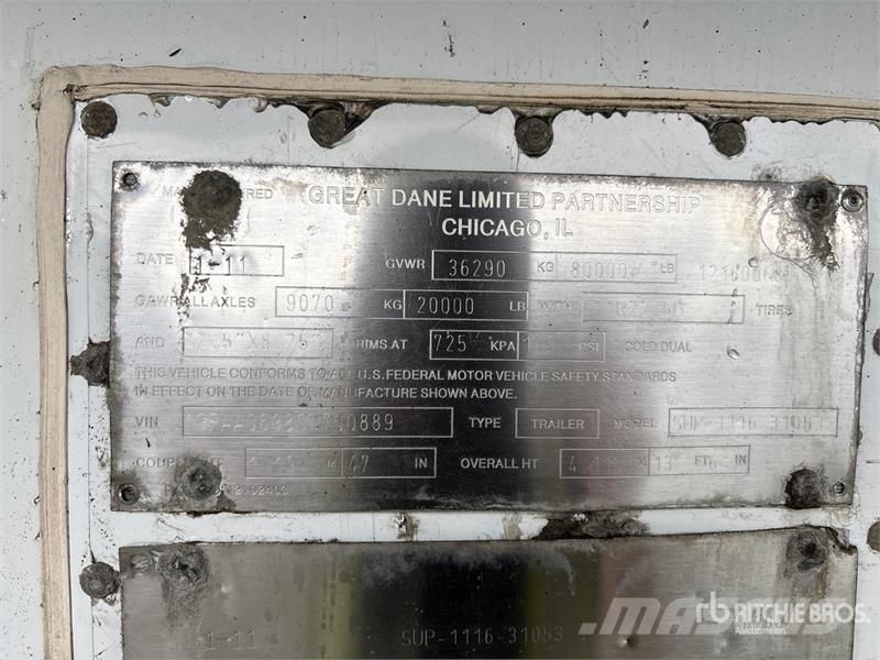 Great Dane 53 ft Tri/A Refrigerated Trailer Напівпричепи-рефрижератори