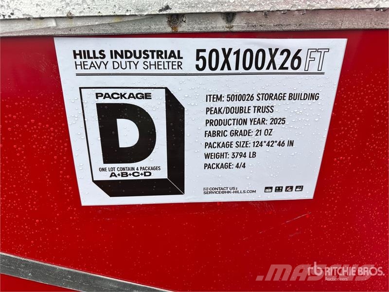  HIlls Industrial 1005026 50 ft x 100 ft Storage Bu Tērauda karkasa ēkas