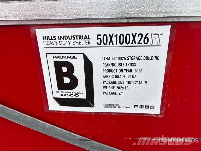  HIlls Industrial 1005026 50 ft x 100 ft Storage Bu Tērauda karkasa ēkas