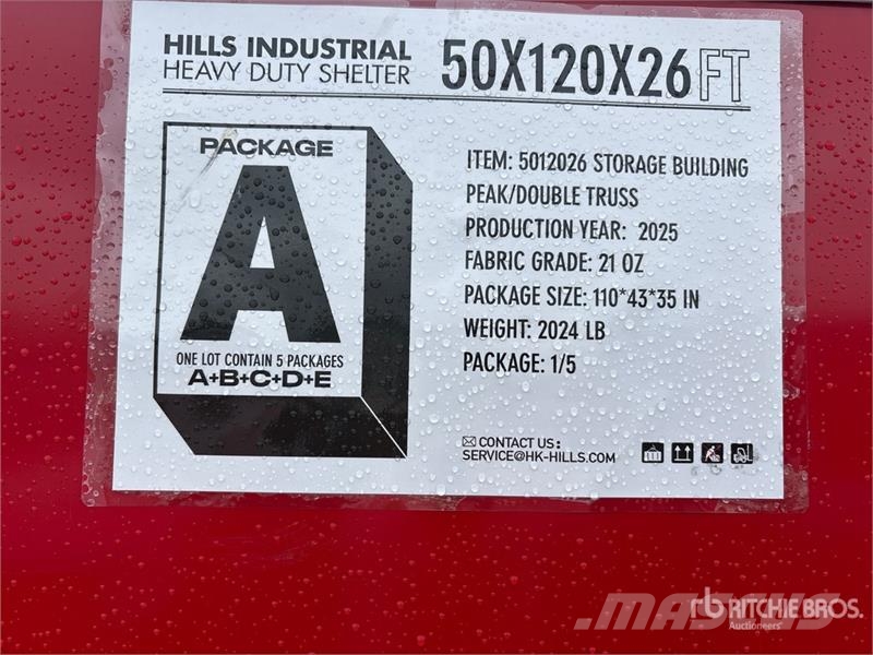  HIlls Industrial 1205026 50 ft x 120 ft Storage Bu Tērauda karkasa ēkas