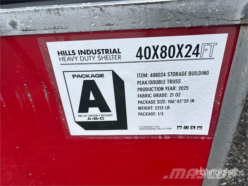 HIlls Industrial 804024 40 ft x 80 ft Storage Buil Tērauda karkasa ēkas