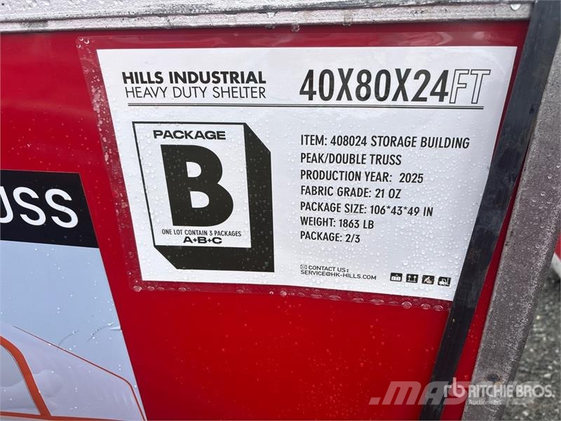 HIlls Industrial 804024 40 ft x 80 ft Storage Buil Tērauda karkasa ēkas