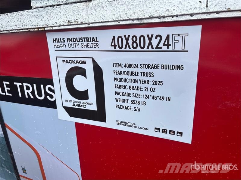  HIlls Industrial 804024 40 ft x 80 ft Storage Buil Tērauda karkasa ēkas