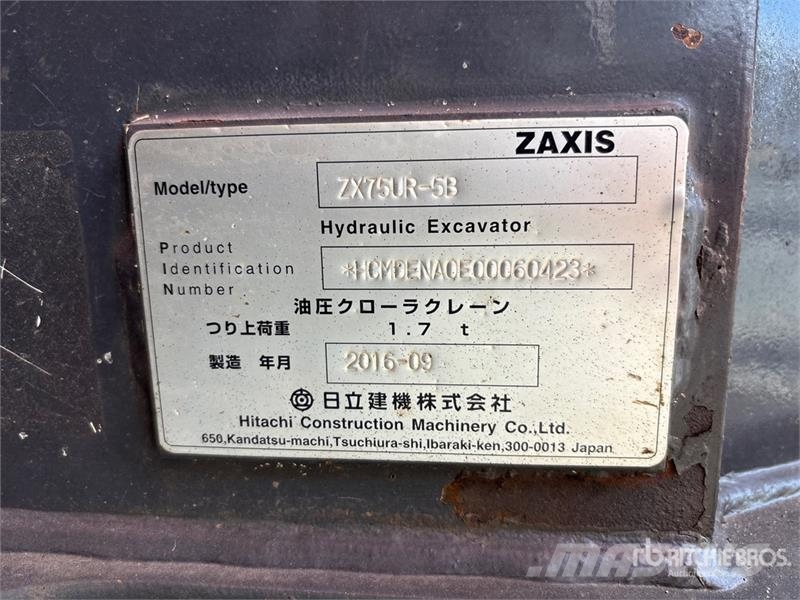 Hitachi ZX75UR-5B Tracked Excavator Lánctalpas kotrók
