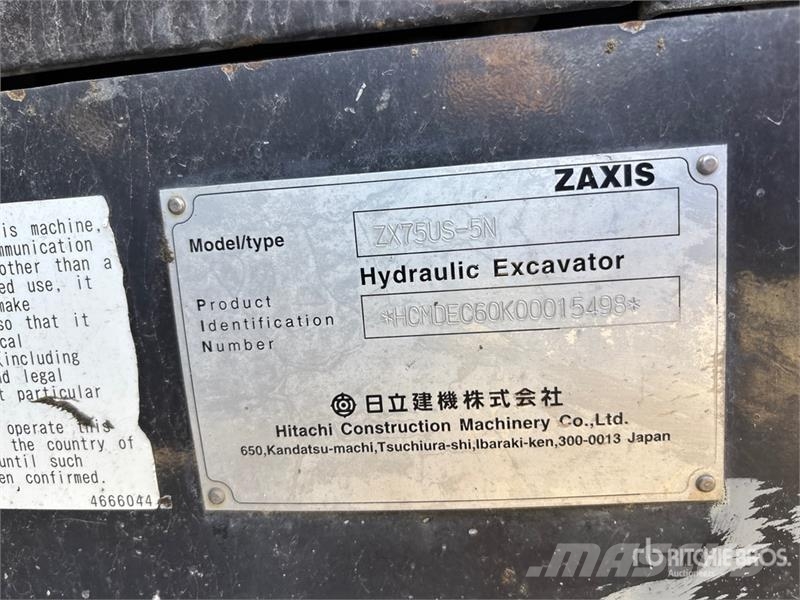 Hitachi ZX75US-5 Tracked Excavator Roomikekskavaatorid