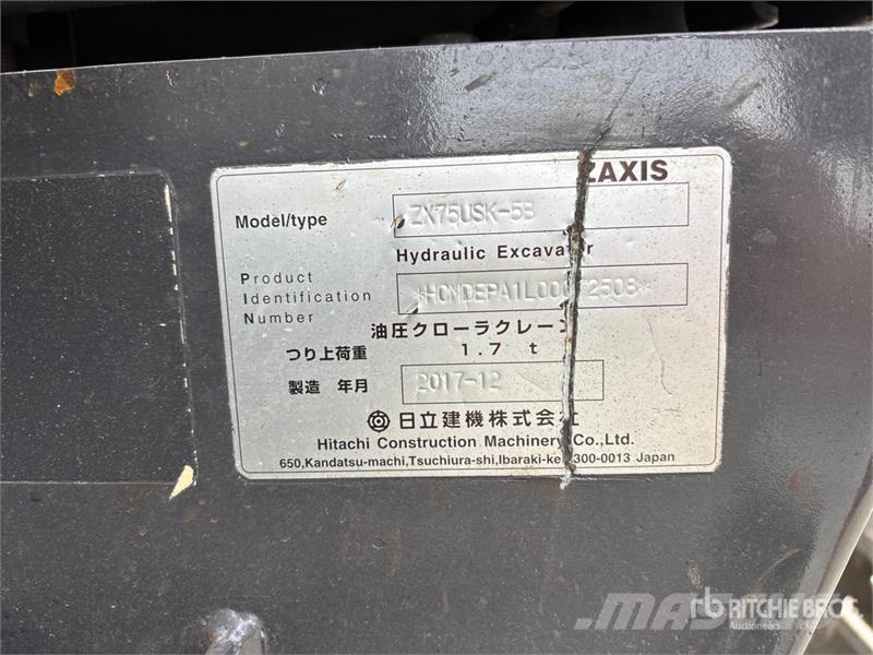 Hitachi ZX75USK-5B Tracked Excavator Roomikekskavaatorid