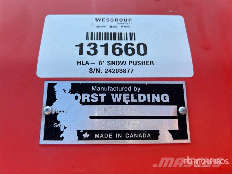 HLA SP350008 96 in Skid Steer Snow Pusher (Unused) Sniega naži un tīrītāji