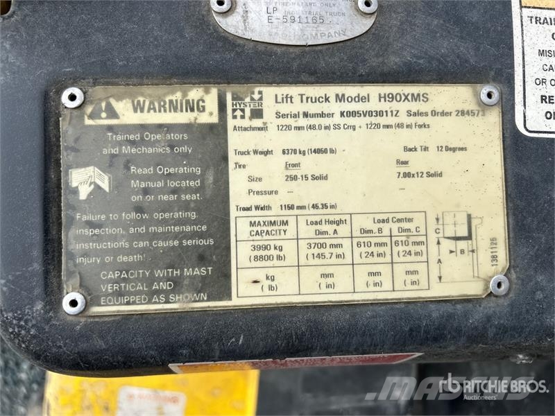 Hyster H90XMS 8800 lb Forklift Carrelli elevatori-Altro