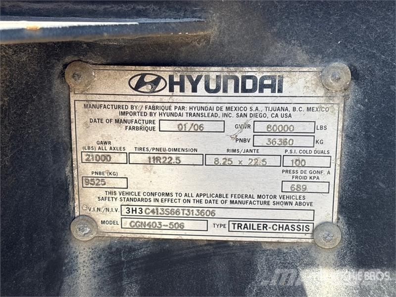 Hyundai 40 ft Tri/A Container Trailer Remolques portacontenedores