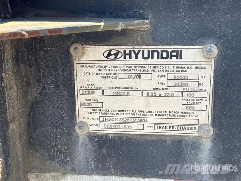 Hyundai 40 ft Tri/A Container Trailer Remolques portacontenedores