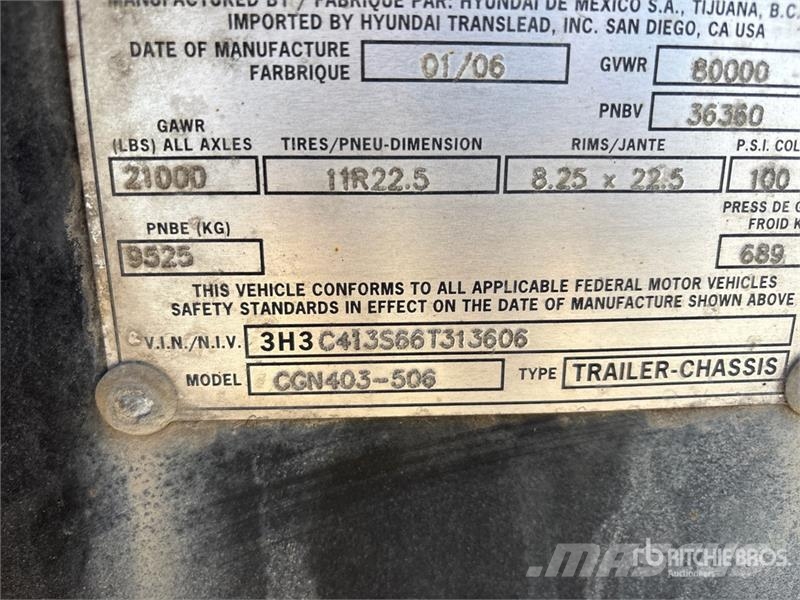 Hyundai CGN403-506 40 ft Tri/A Container Trailer Kontejnerske prikolice