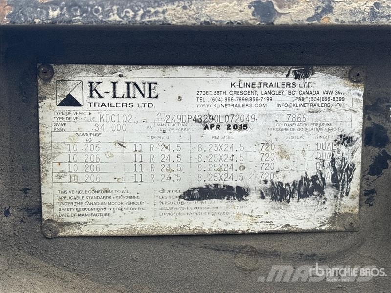 K-Line KDC102 Quad/A Pup Sliding Transfer Trailer Remorque benne