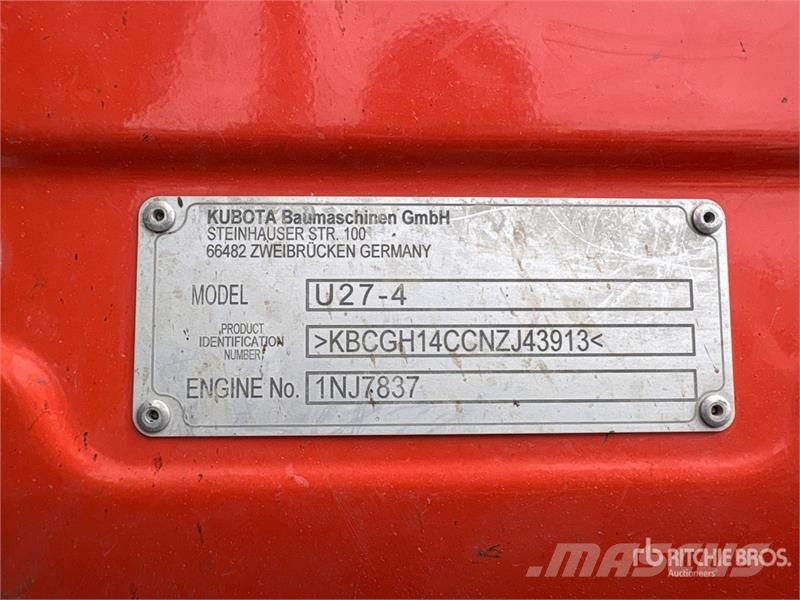 Kubota U27-4 Tracked Excavator Raupenbagger