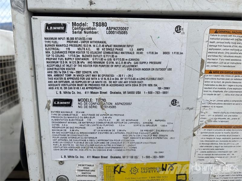 LB WHITE PREMIER 80 80000 BTU Space Heater معدات التسخين والإذابة