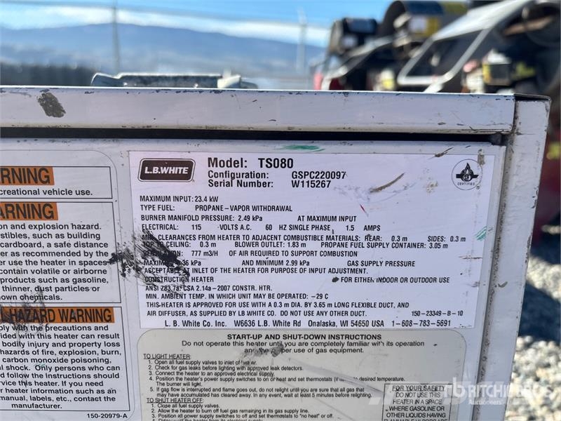 LB WHITE TS080 Space Heater Heating and thawing equipment