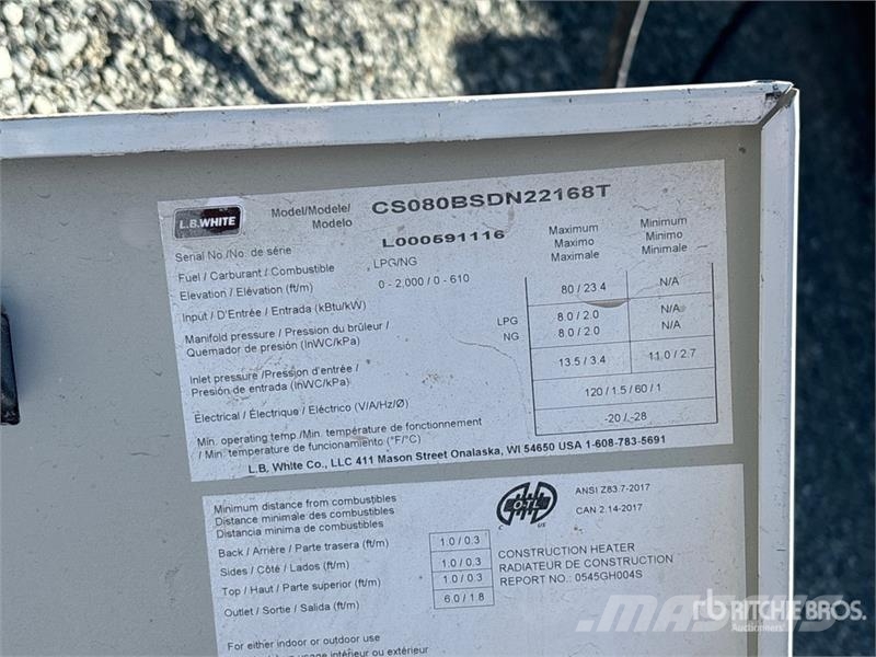LB WHITE TS080DF 80000 BTU Space Heater Sildīšanas un atkausēšanas iekārtas