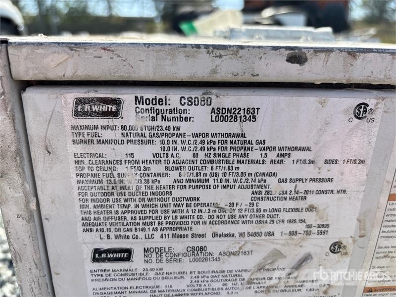 LB WHITE TS080DF 80000 BTU Space Heater Kühl- und Heizsysteme
