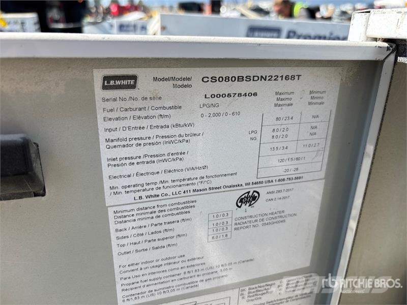 LB WHITE TS080DF 80000 BTU Space Heater Sildīšanas un atkausēšanas iekārtas