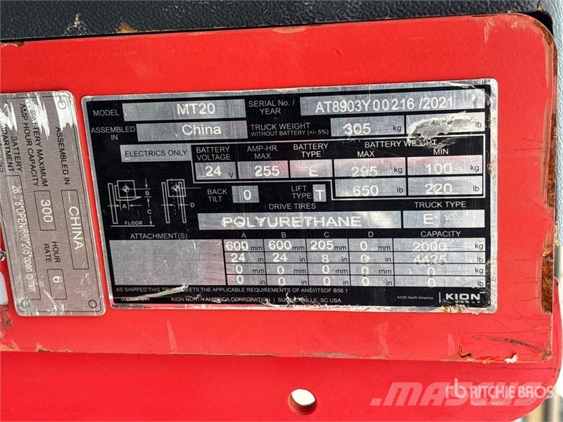 Linde MT20 4425 lb Electric Pallet Jack Ručni paletar