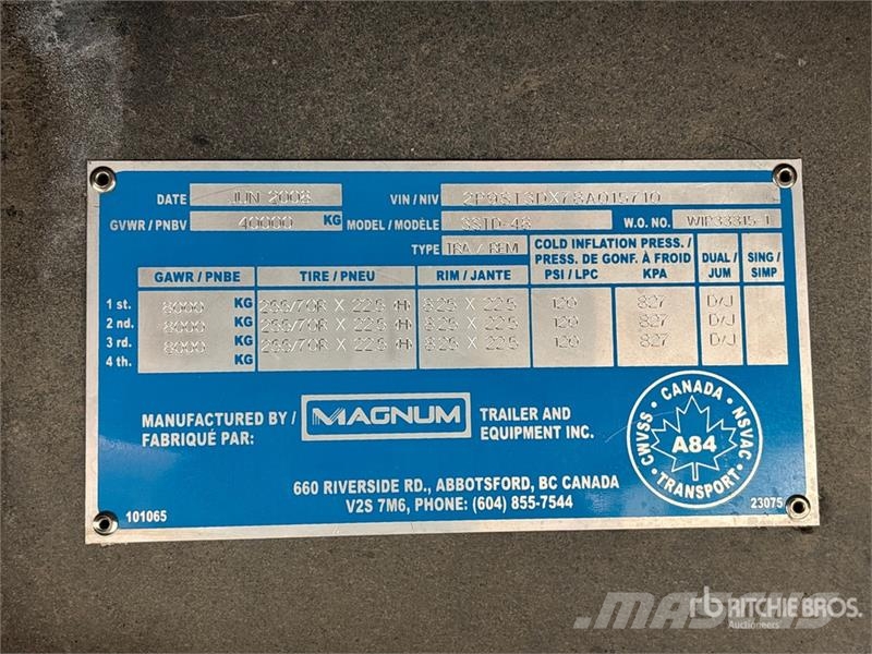 Magnum 48 ft Tri/A Step Deck Trailer Low loaders