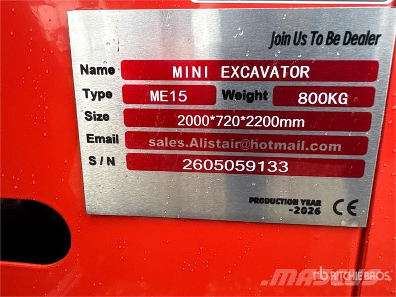 ME15 Mini Excavator (Unused) Mini Escavadoras <7t