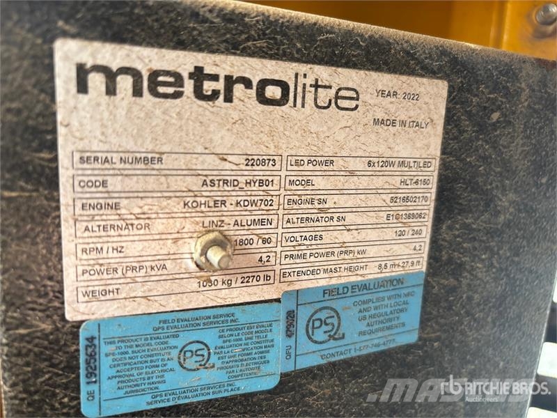 Metrolite HLT-6150 4.2 kW Solar Light Tower Lystårne