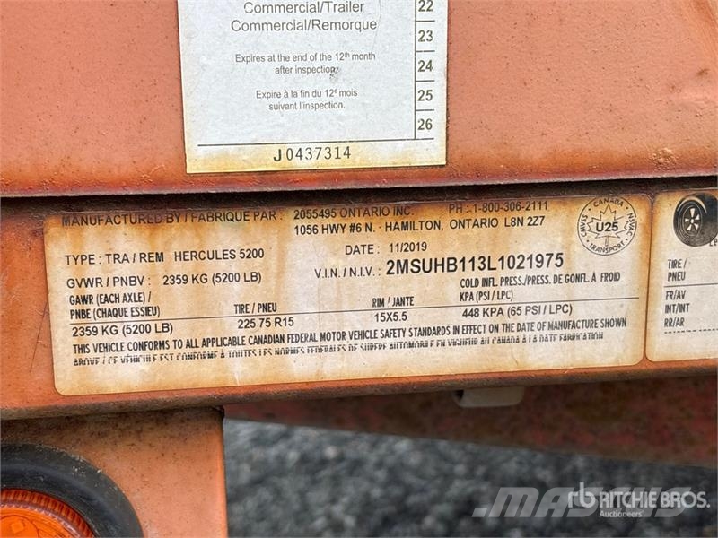 Miska 8 ft S/A Utility Trailer 其他拖车
